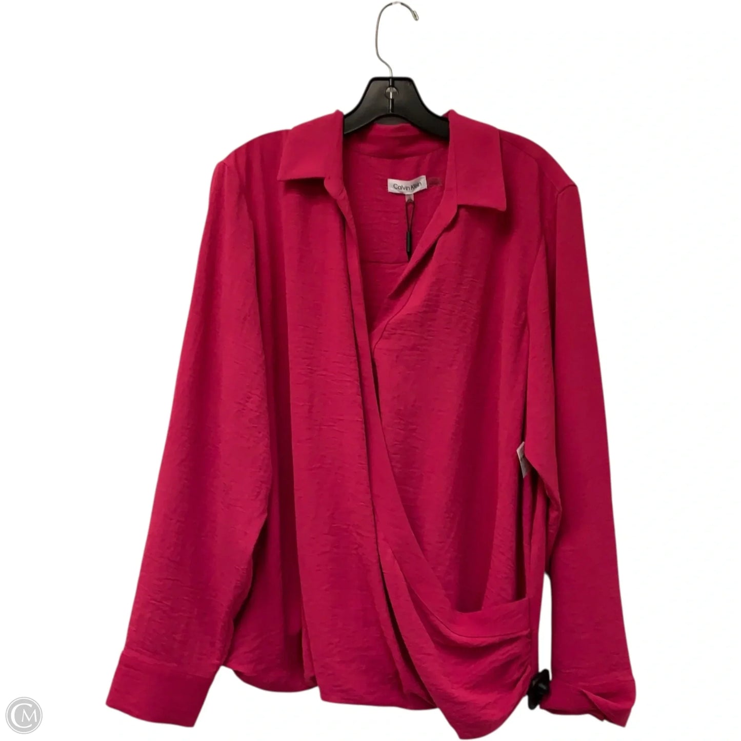 Top Long Sleeve By Calvin Klein In Pink, Size: 1x