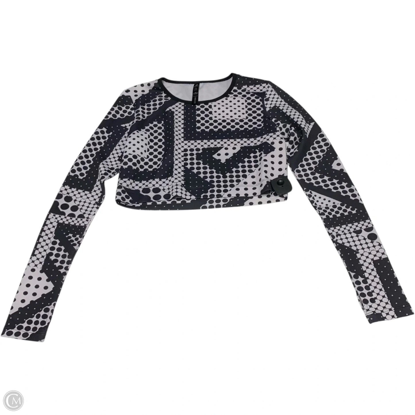 Athletic Top Long Sleeve Crewneck By Reflex In Black & White, Size: S
