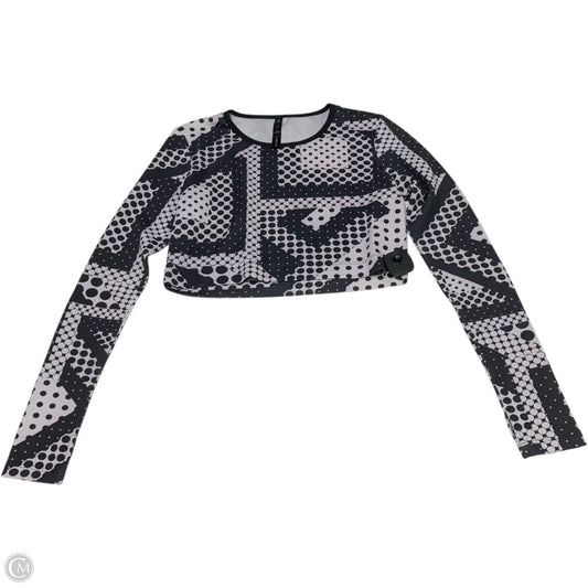 Athletic Top Long Sleeve Crewneck By Reflex In Black & White, Size: S
