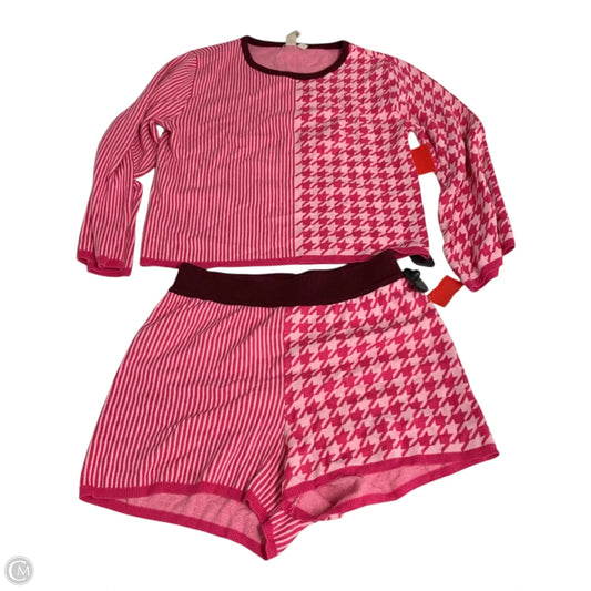 Lounge Set Shorts By Dolan Left Coast In Pink & Red, Size: S