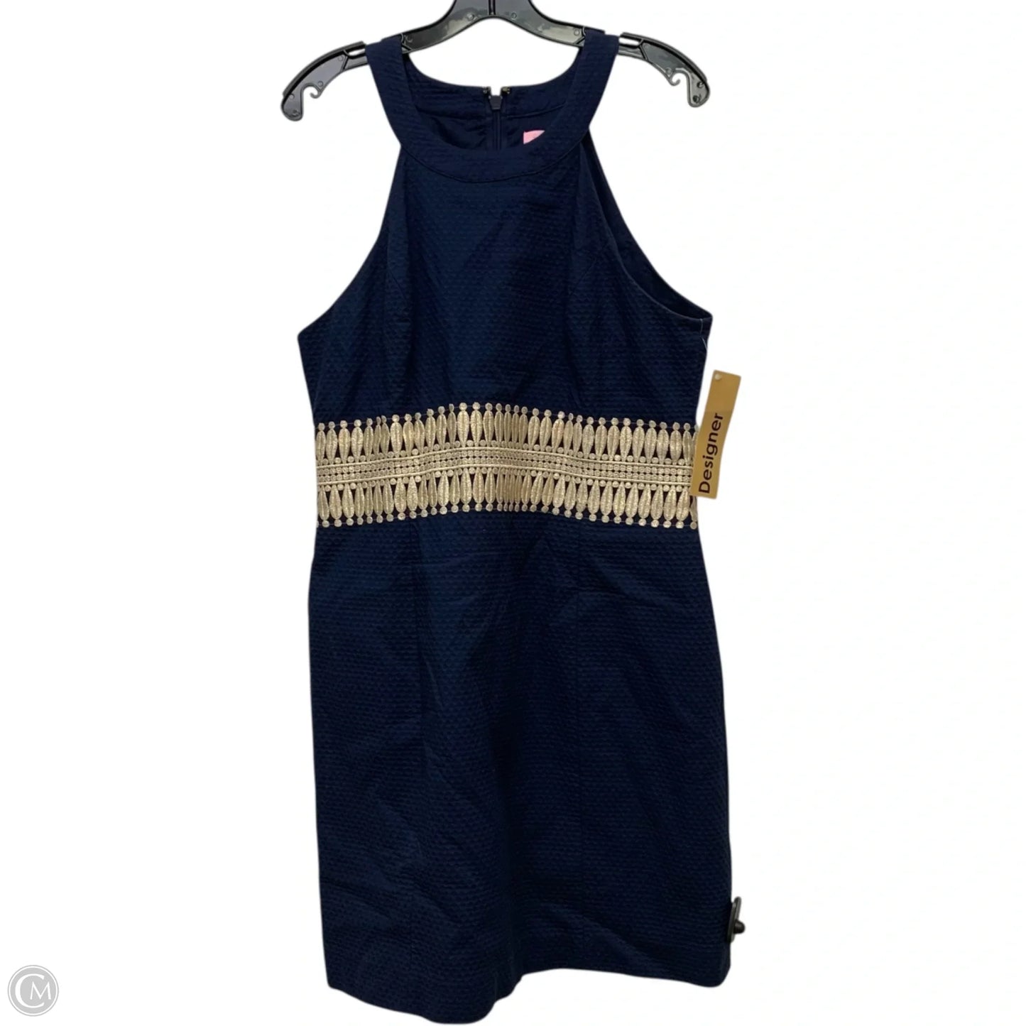 Dress Designer By Lilly Pulitzer In Blue & Gold, Size: L