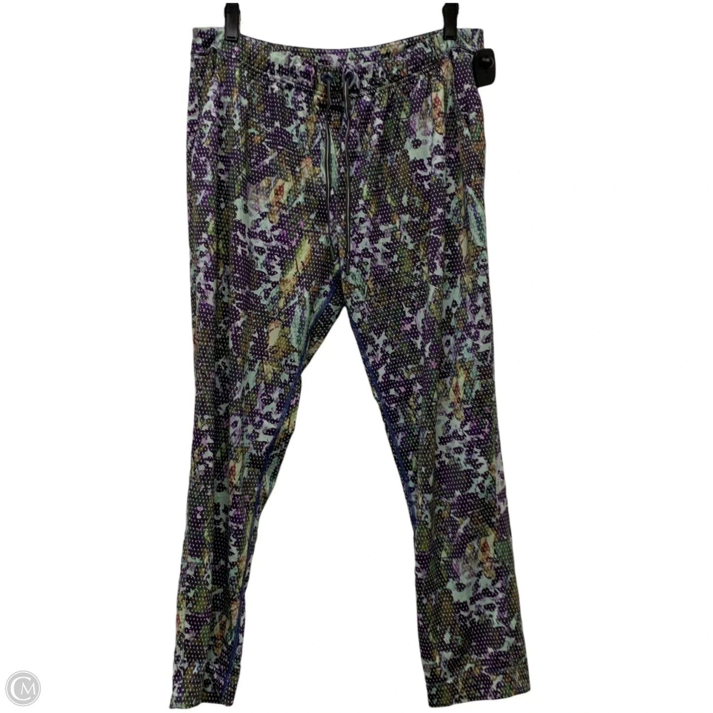 Athletic Pants By Lululemon In Green & Purple, Size: L