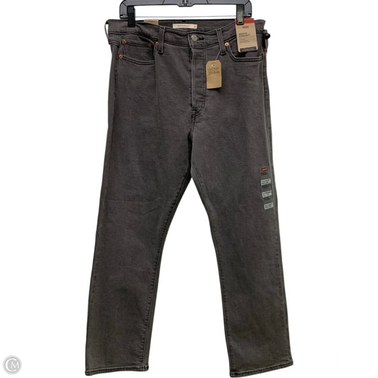 Jeans Straight By Levis In Grey Denim, Size: 14