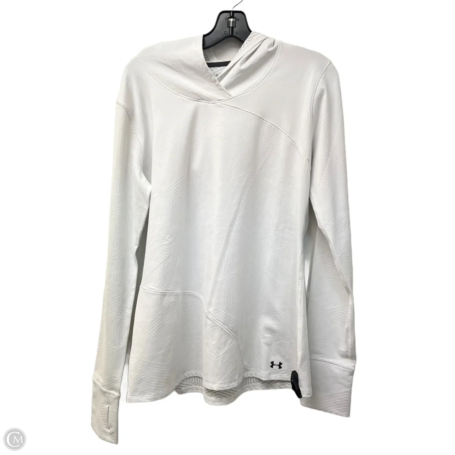 Athletic Top Long Sleeve Hoodie By Under Armour In White, Size: Xl