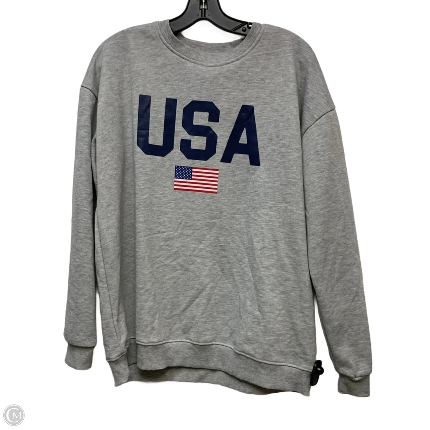 Sweatshirt Crewneck By Clothes Mentor In Grey, Size: L