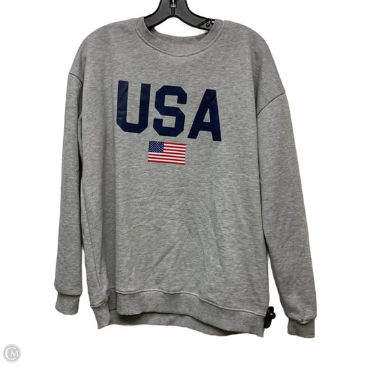 Sweatshirt Crewneck By Clothes Mentor In Grey, Size: L