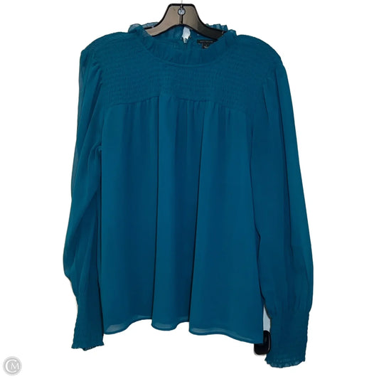 Blouse Long Sleeve By Ann Taylor In Blue, Size: S