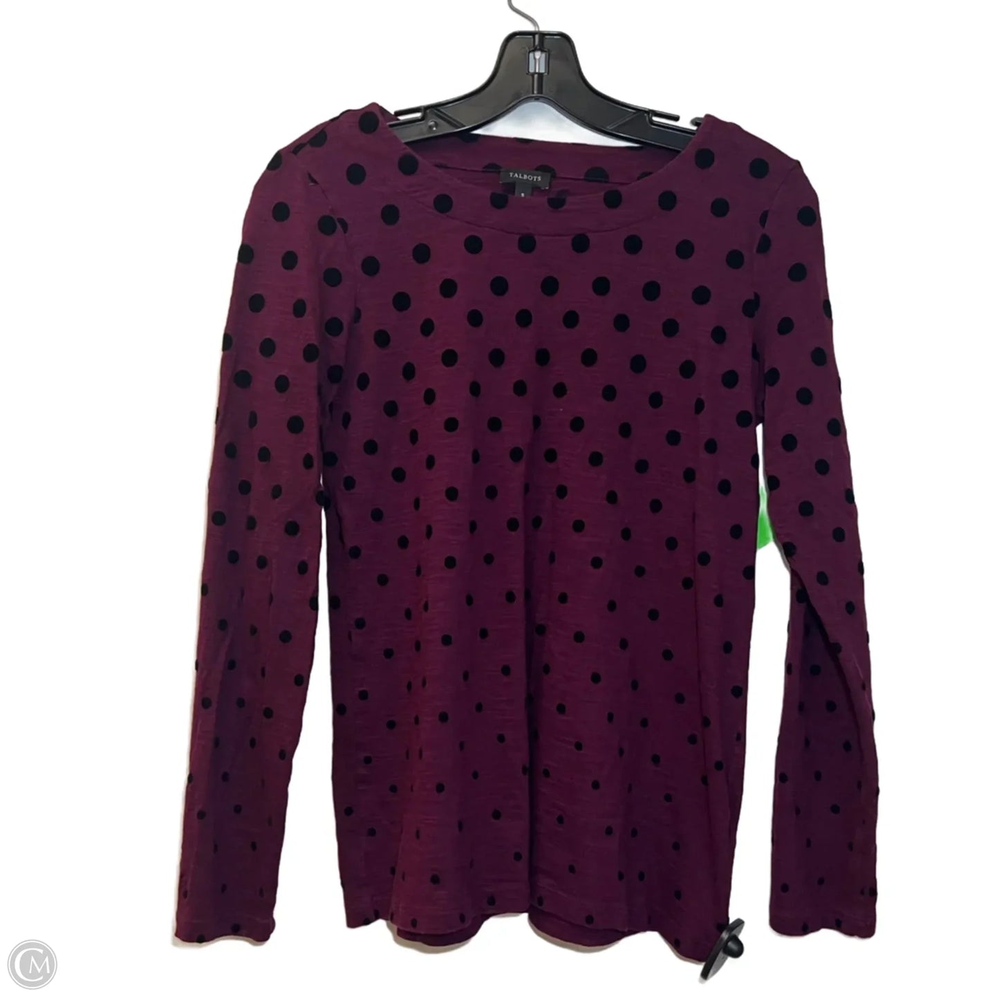 Top Long Sleeve By Talbots In Polkadot Pattern, Size: S