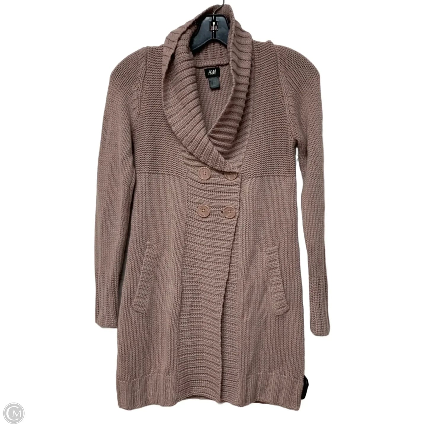 Sweater Cardigan By H&m In Pink, Size: Xs