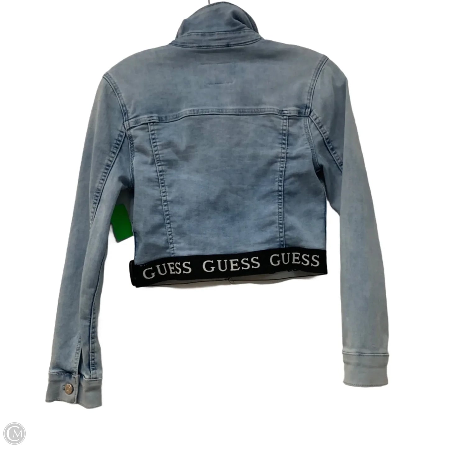 Jacket Denim By Guess In Blue Denim, Size: Xs