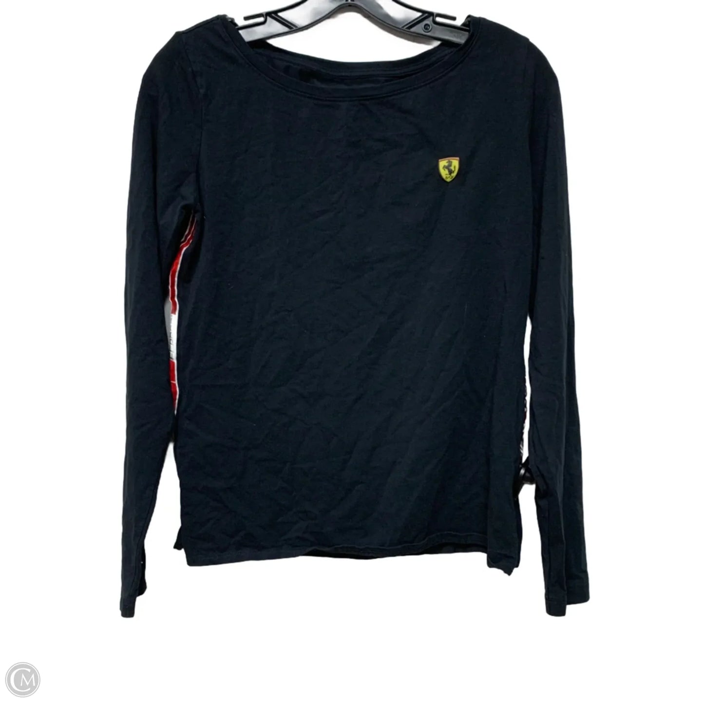 Top Long Sleeve By Ferrari In Black, Size: S