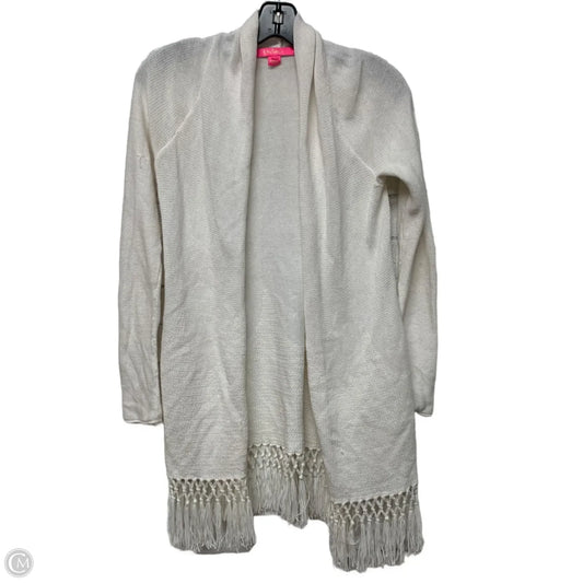 Sweater Cardigan Designer By Lilly Pulitzer In White, Size: Xs