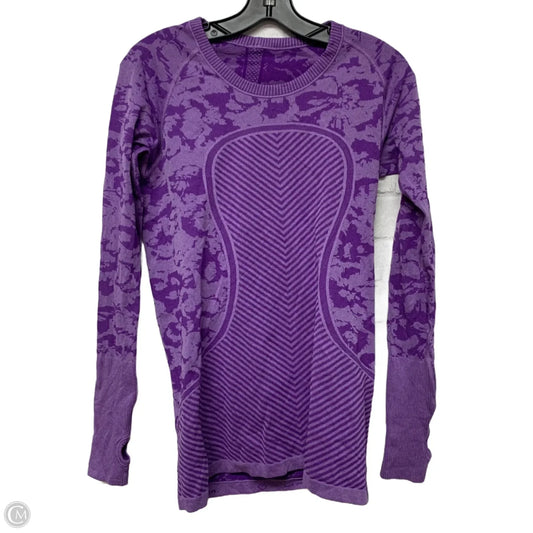 Athletic Top Long Sleeve Crewneck By Lululemon In Purple, Size: M