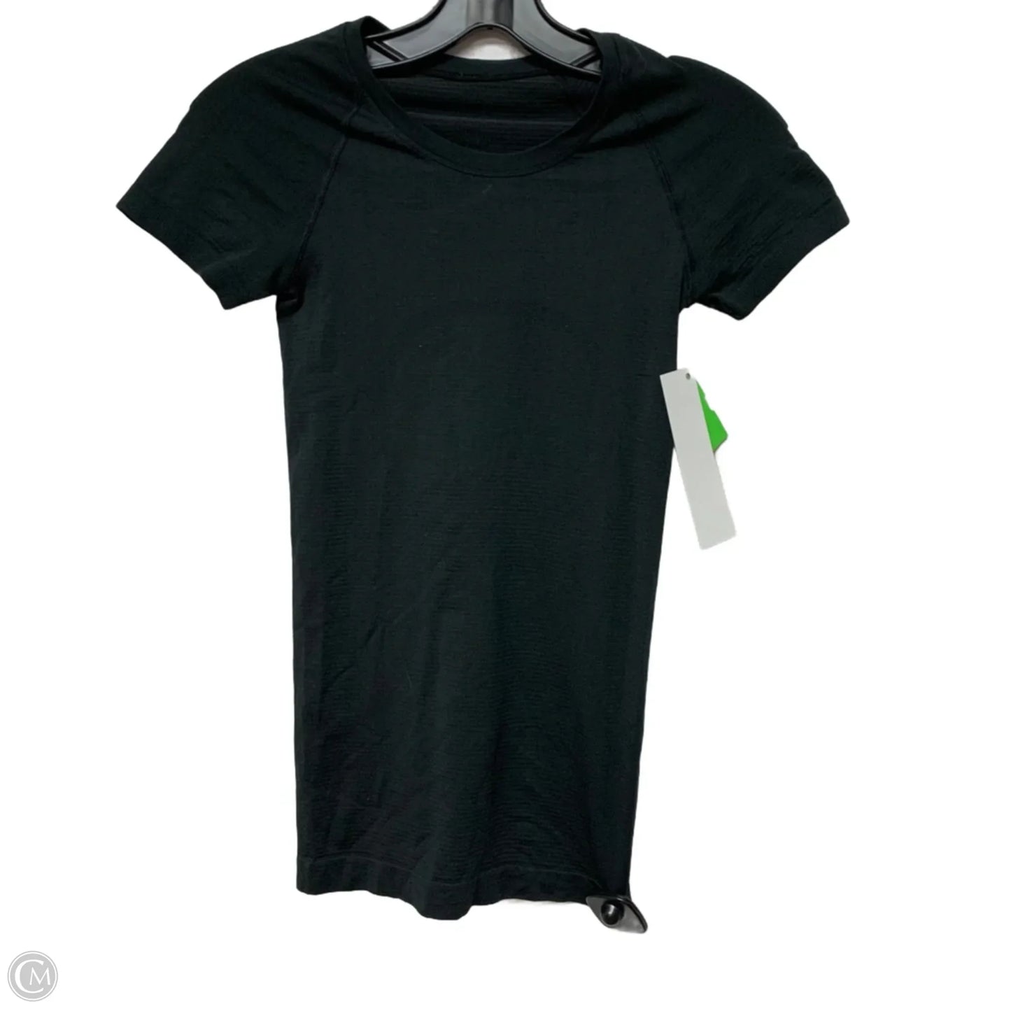 Athletic Top Short Sleeve By Lululemon In Black, Size: Xs