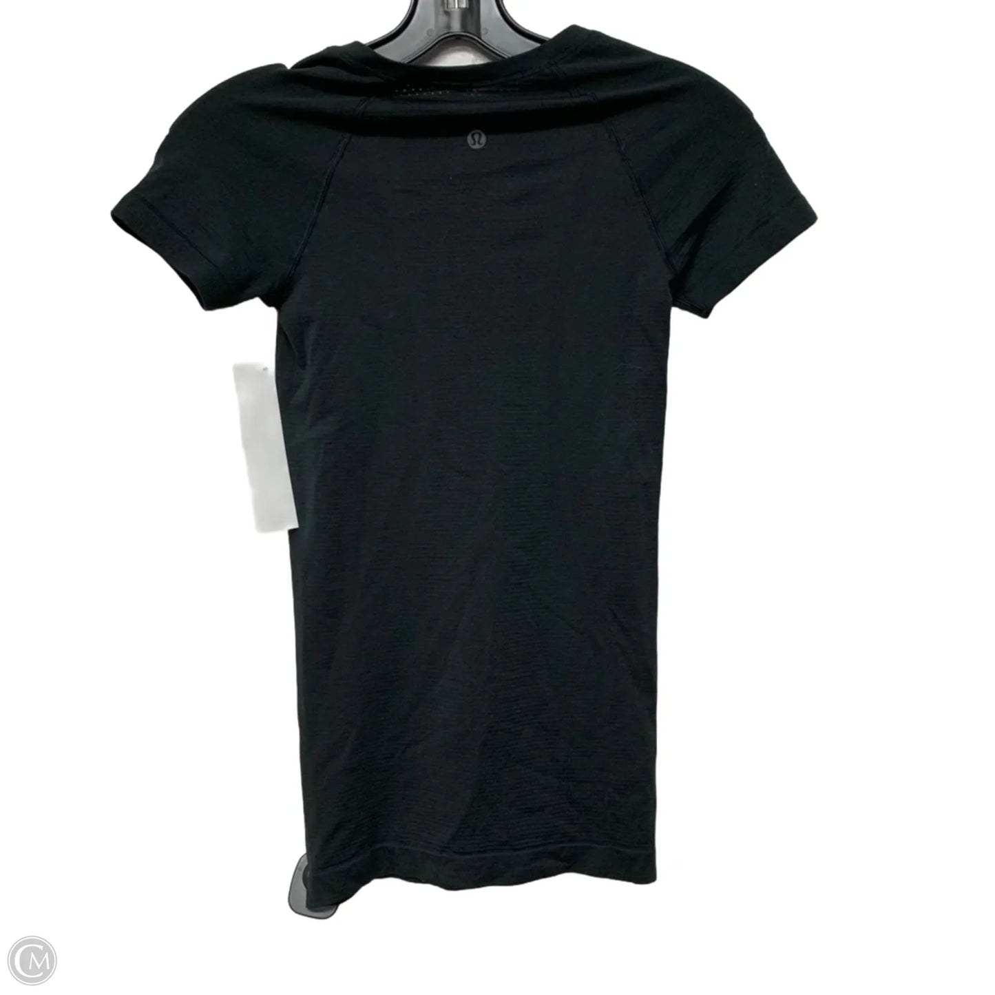 Athletic Top Short Sleeve By Lululemon In Black, Size: Xs