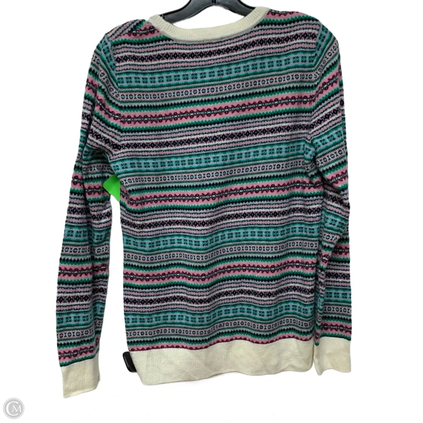 Sweater By Talbots In Green & Pink, Size: S