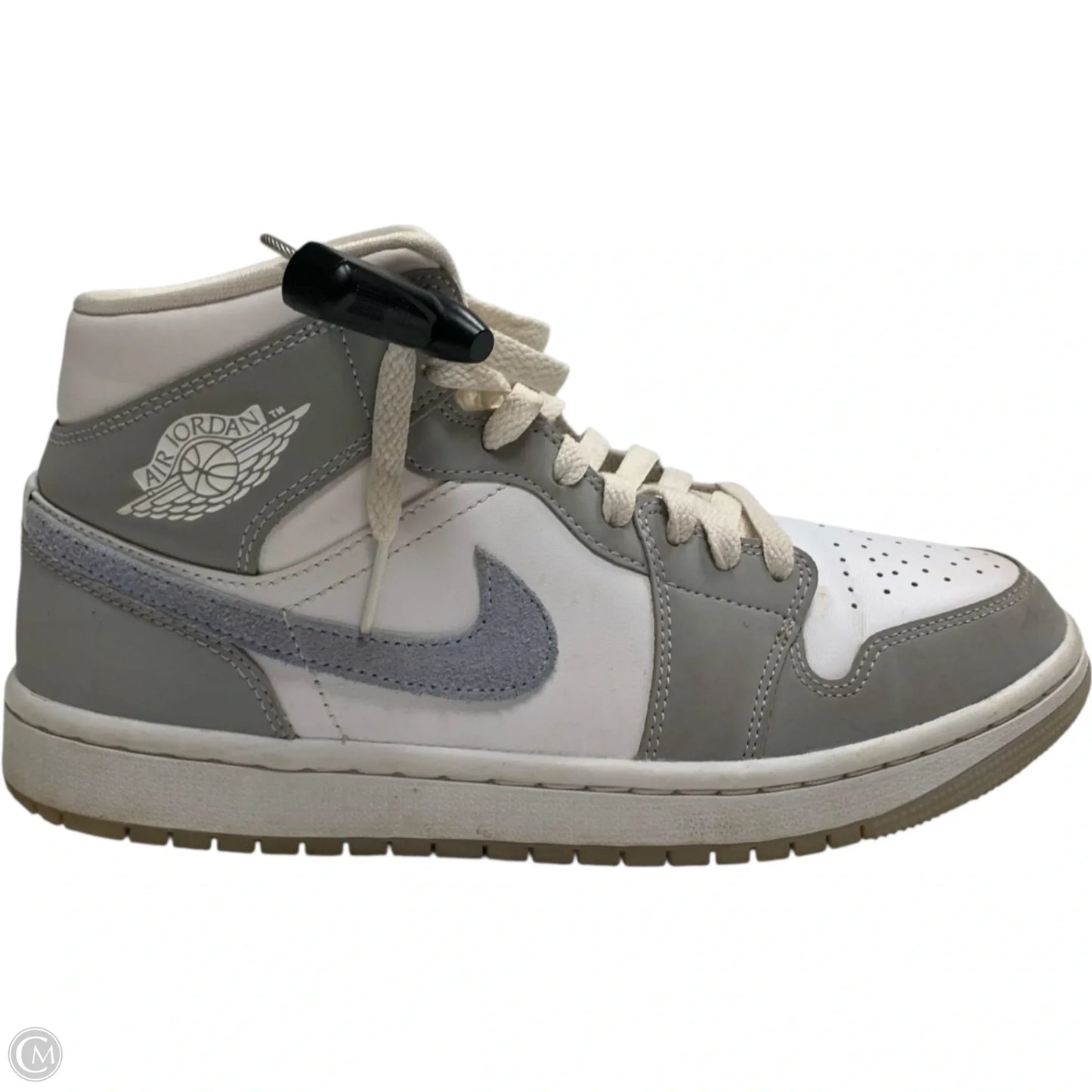 Shoes Luxury Designer By Jordan In Grey & White, Size: 9