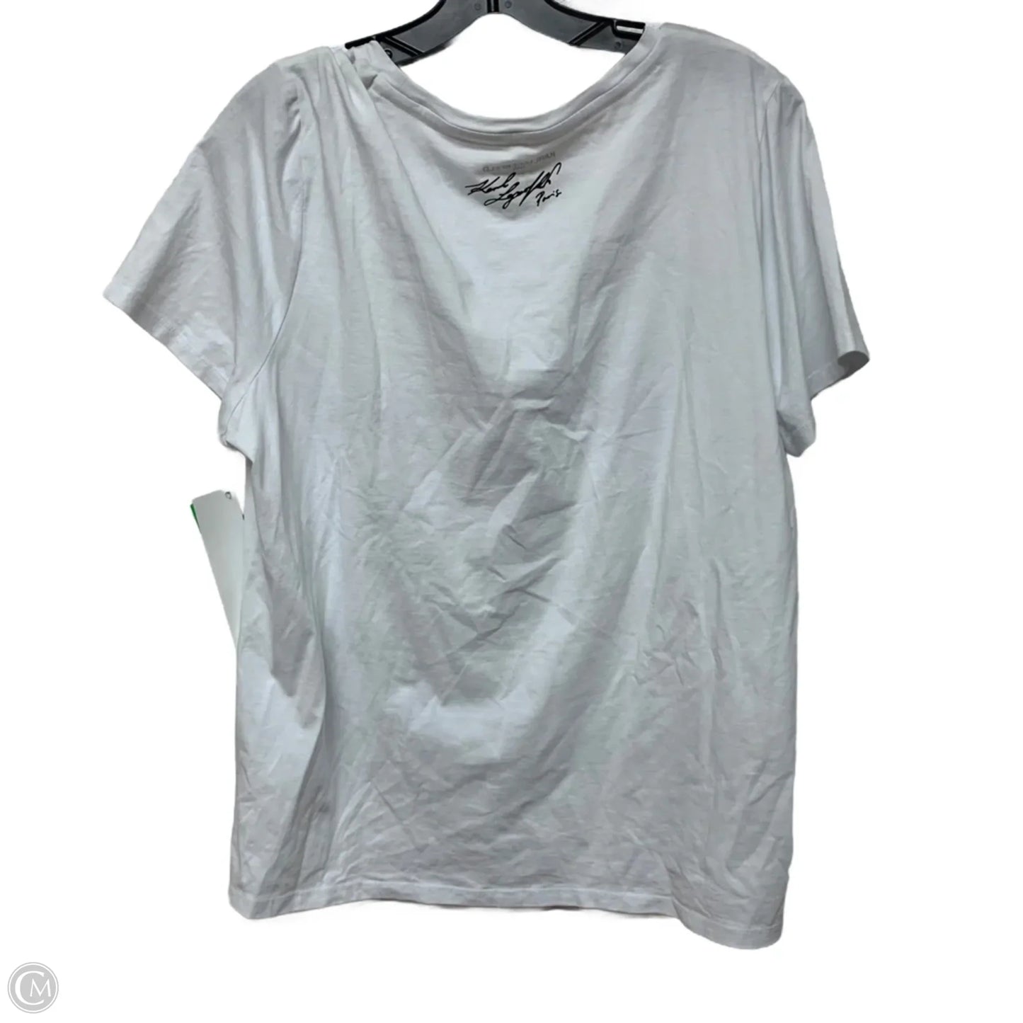 Top Short Sleeve Designer By Karl Lagerfeld In White, Size: Xl