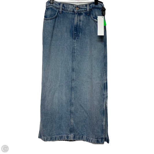 Skirt Midi By 7 For All Mankind In Blue Denim, Size: S
