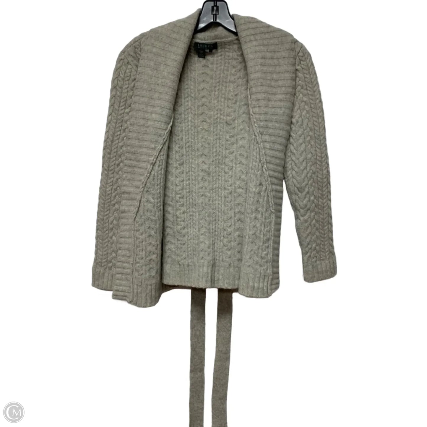 Sweater Cardigan By Lauren By Ralph Lauren In Beige, Size: S