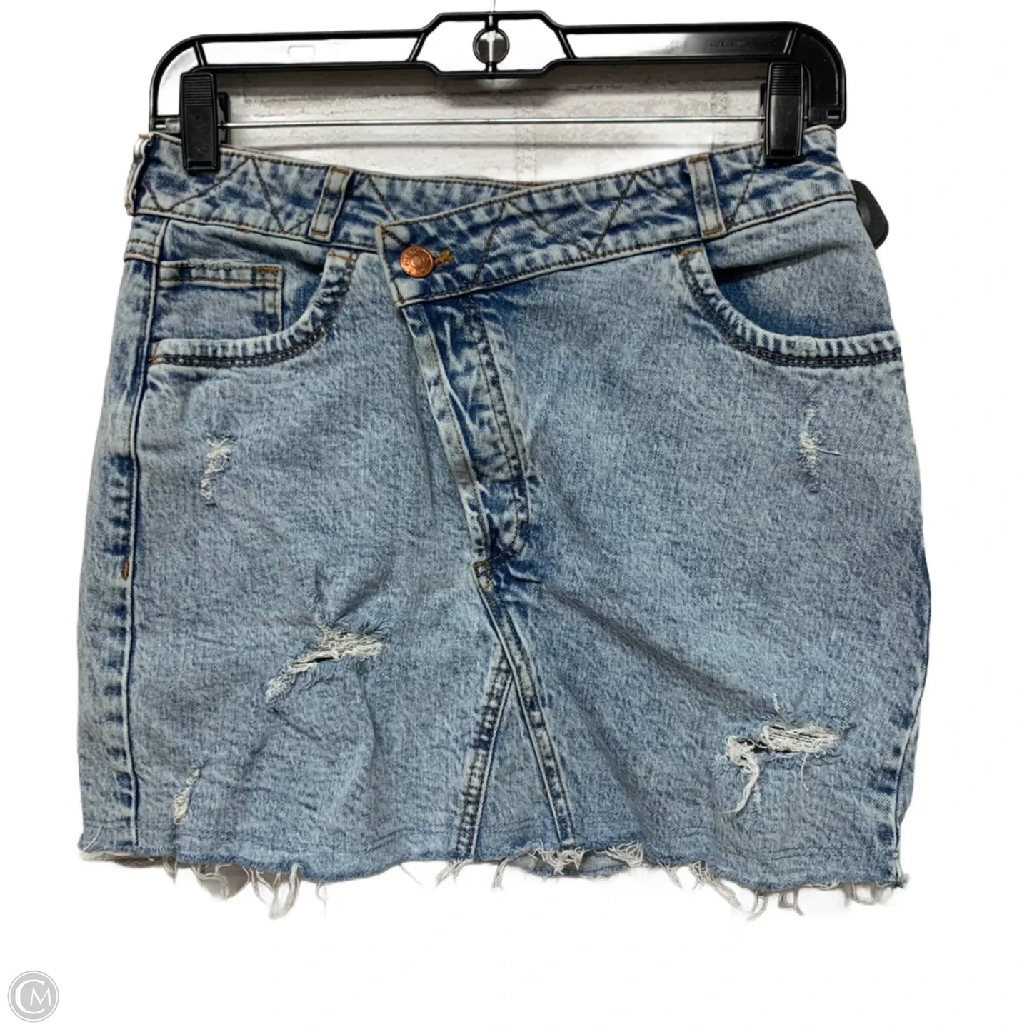 Skirt Mini & Short By Free People In Blue Denim, Size: Xs