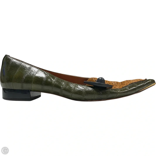 Shoes Designer By Tory Burch In Green & Yellow, Size: 11