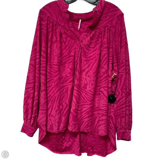 Top Long Sleeve By Free People In Pink, Size: Xs