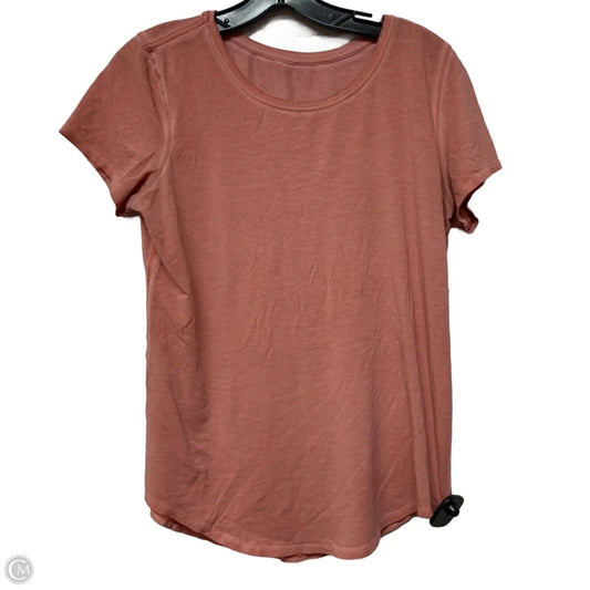 Athletic Top Short Sleeve By Lululemon In Pink, Size: S
