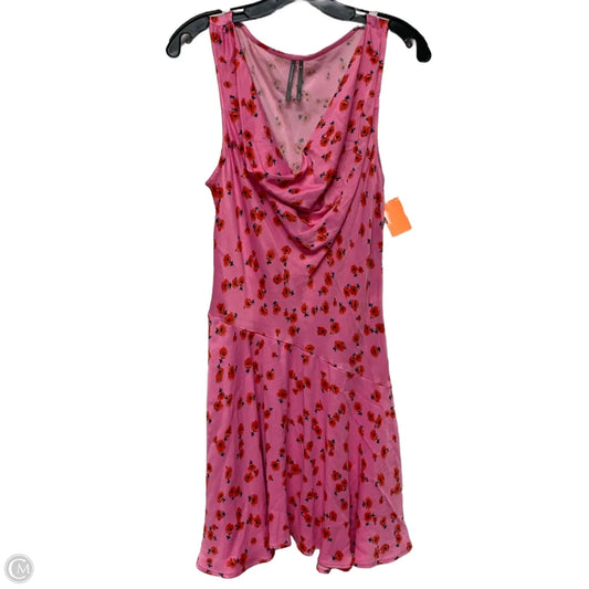 Dress Casual Short By Anthropologie In Pink & Red, Size: M