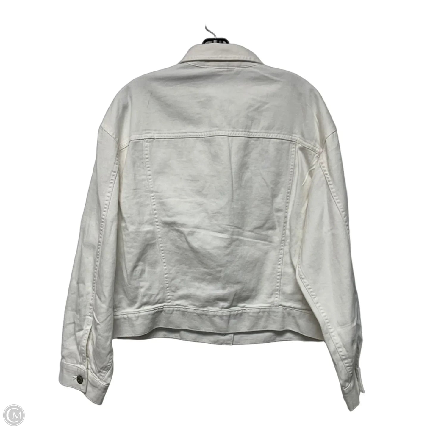 Jacket Denim By Divided In White Denim, Size: M