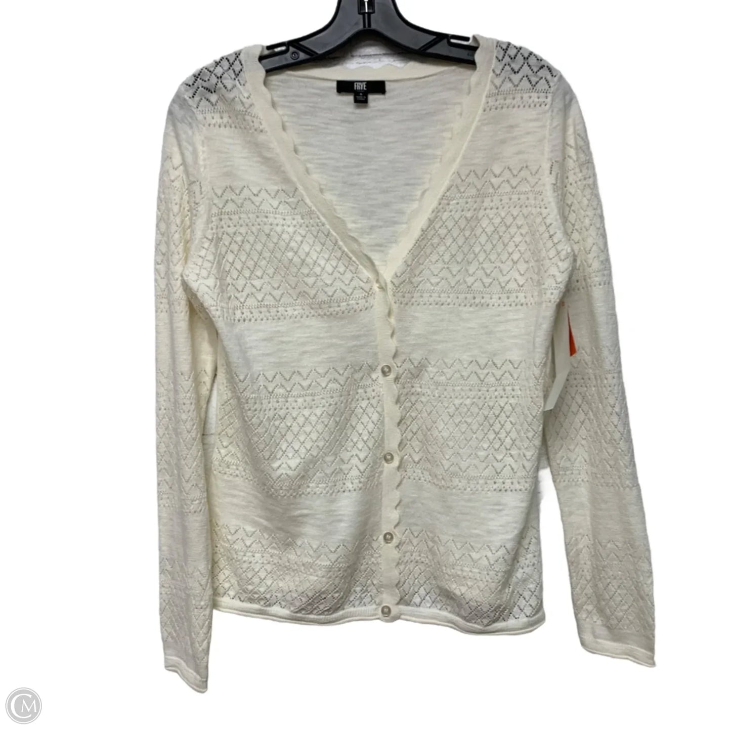 Cardigan Designer By Frye In Cream, Size: S