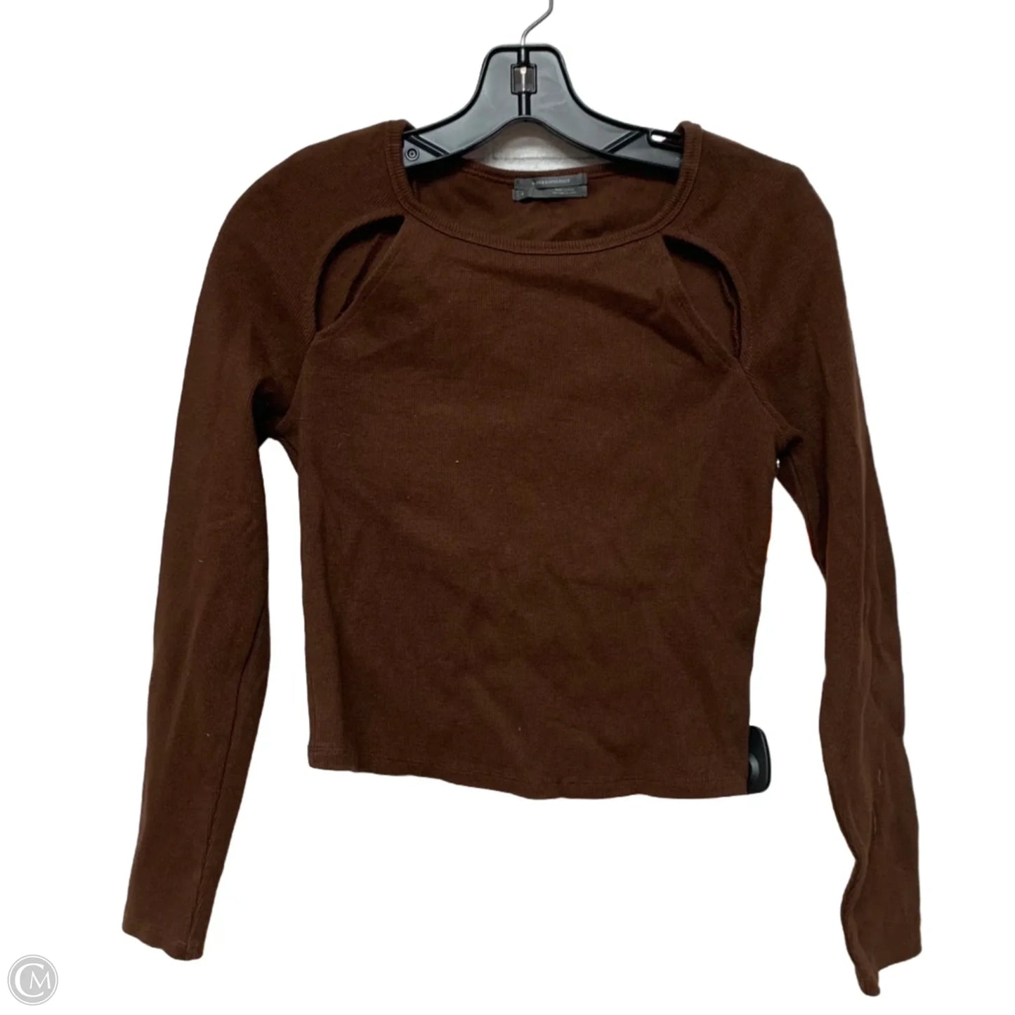 Top Long Sleeve By Anthropologie In Brown, Size: S