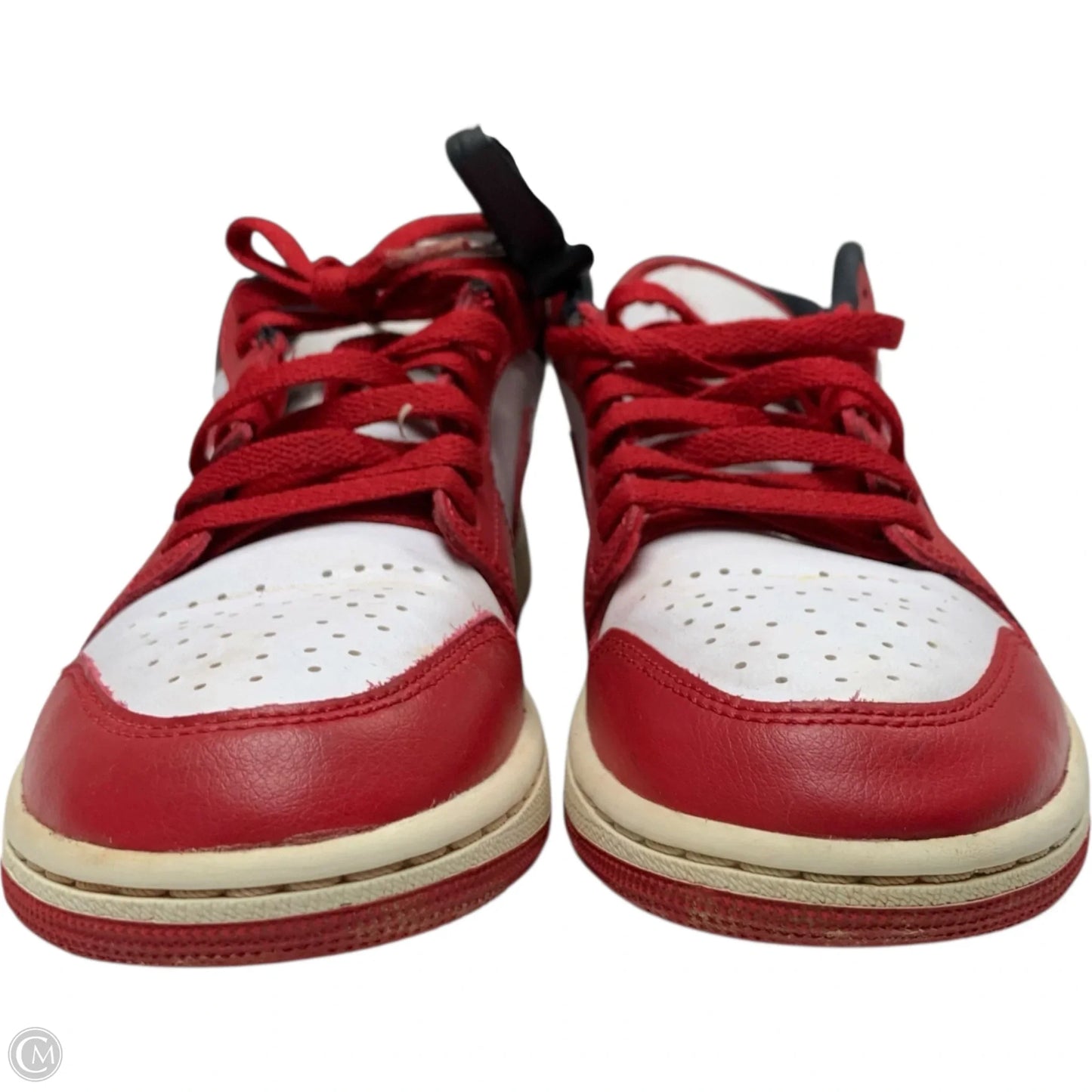 Shoes Luxury Designer By Jordan In Red & White, Size: 8