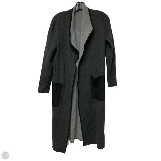 Sweater Cardigan Designer By Lafayette 148 In Grey, Size: M