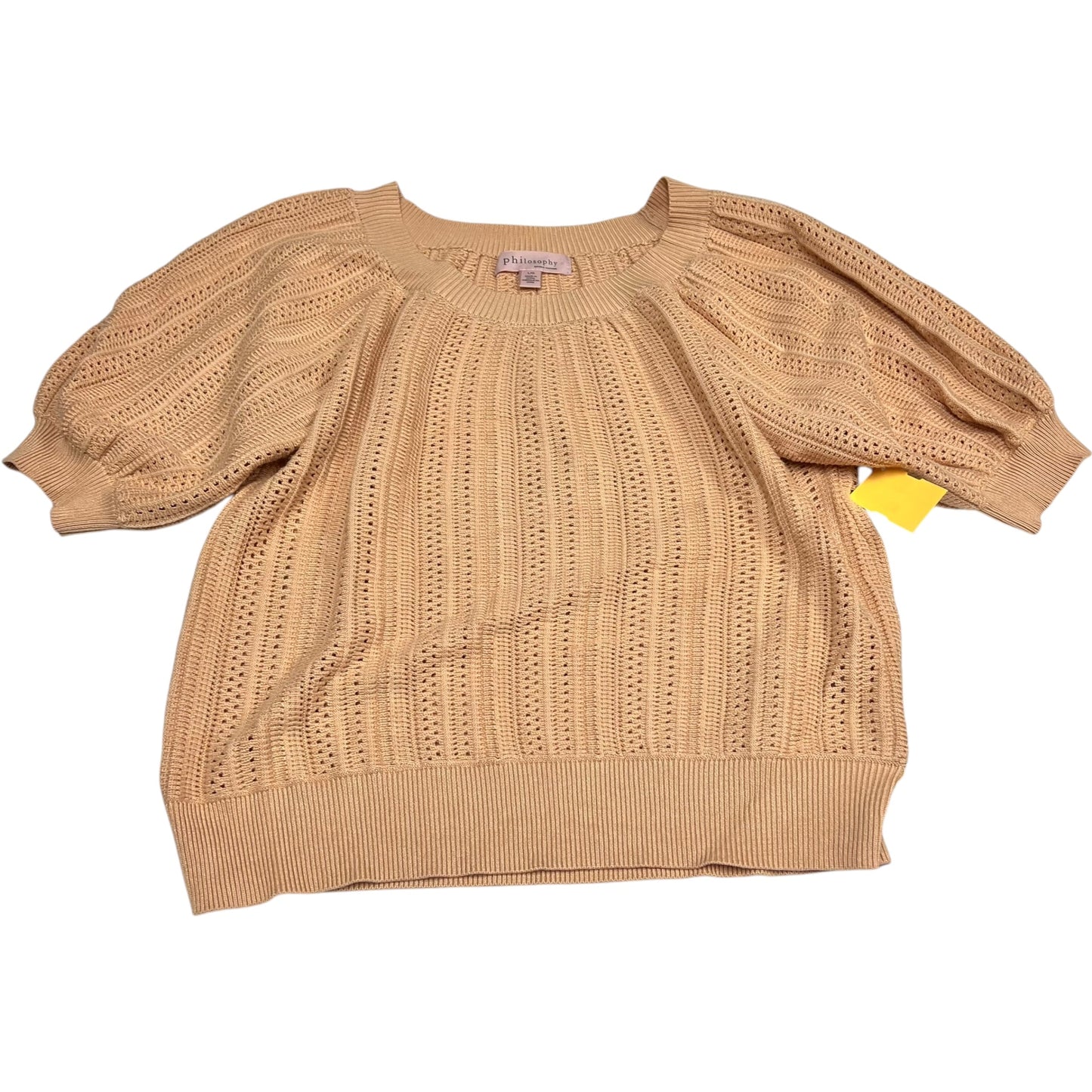 Sweater Short Sleeve By Philosophy In Yellow, Size: L