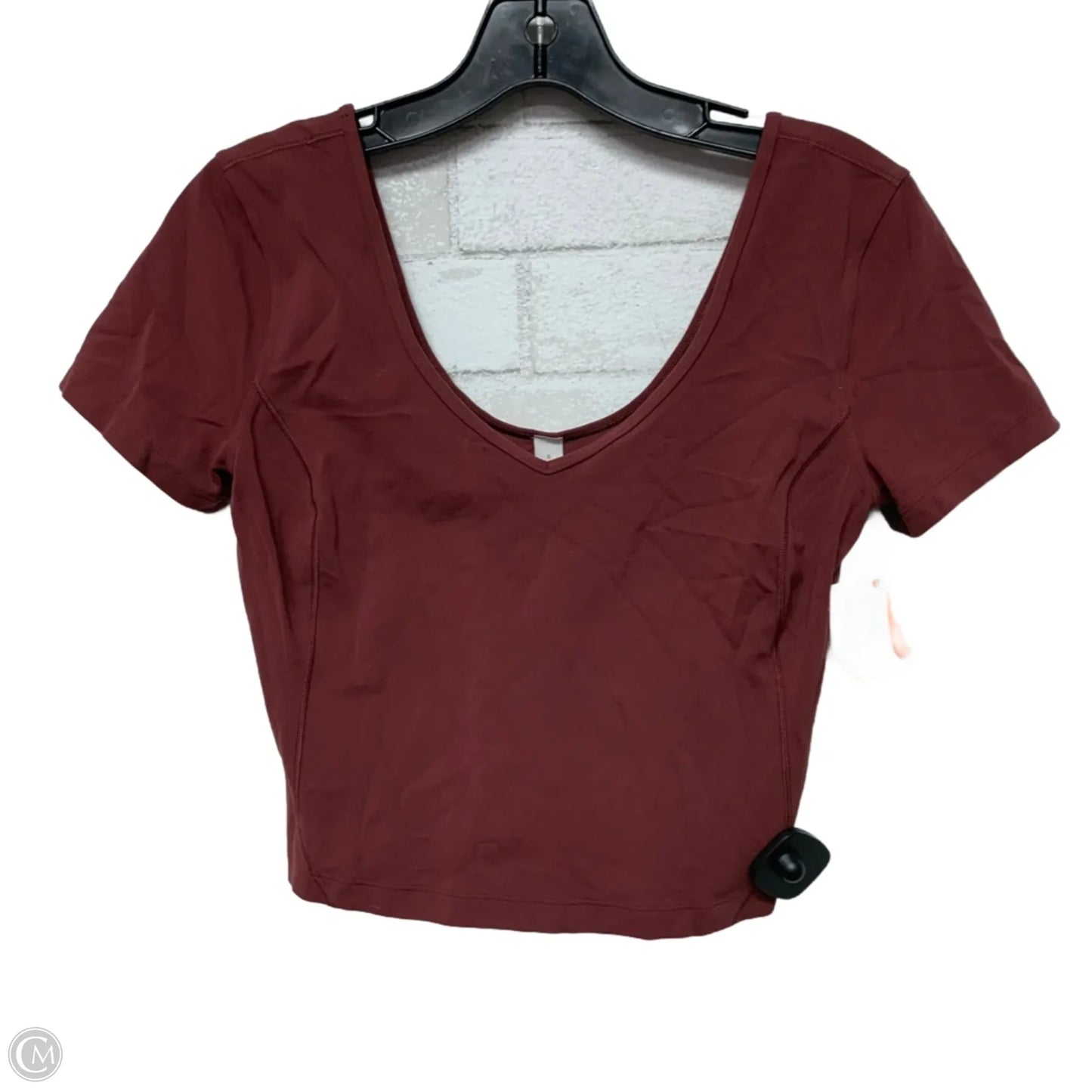 Athletic Top Short Sleeve By Lululemon In Red, Size: S