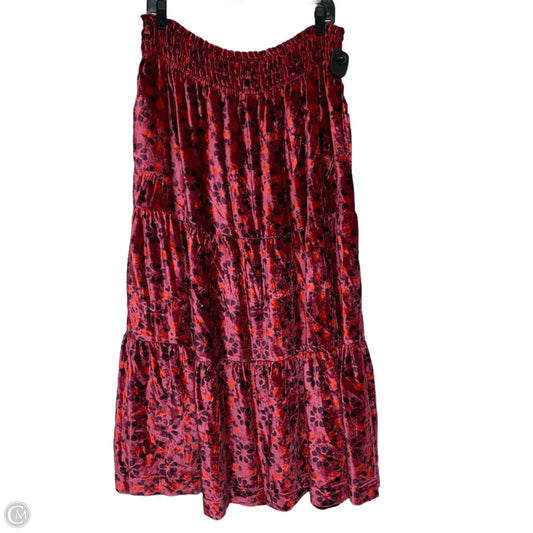 Skirt Maxi By Anthropologie In Pink & Purple, Size: L