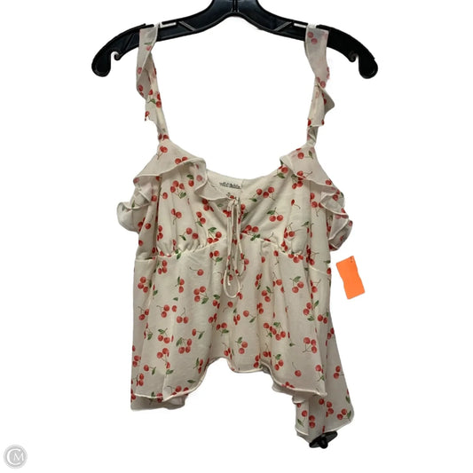 Top Sleeveless By Wild Fable In Cream & Red, Size: Xl