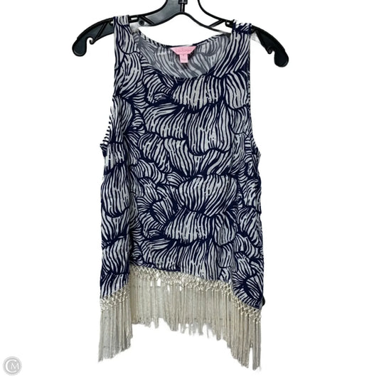 Top Sleeveless Designer By Lilly Pulitzer In Blue & White, Size: M