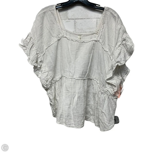 Top Short Sleeve By Anthropologie In White, Size: L