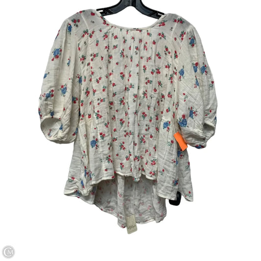 Top Short Sleeve By Free People In Pink & White, Size: Xl