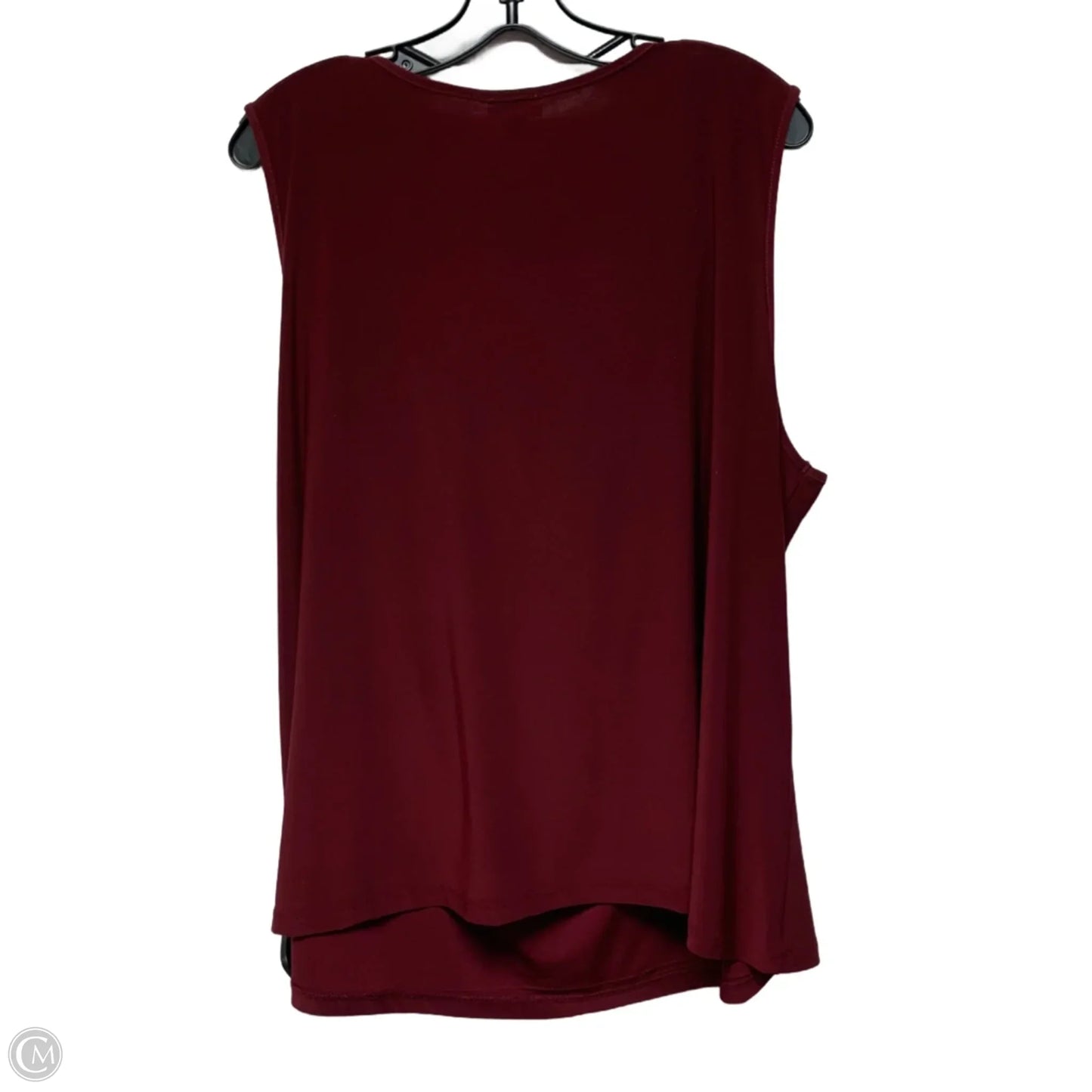 Top Sleeveless By Avenue In Maroon, Size: 3x