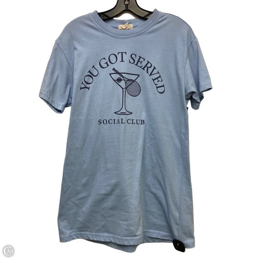 Top Short Sleeve By Happily Grey In Blue, Size: S