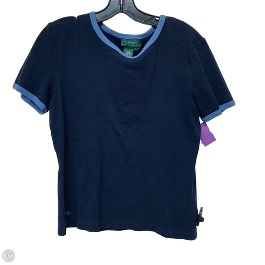 Top Short Sleeve By Lauren By Ralph Lauren In Blue, Size: L