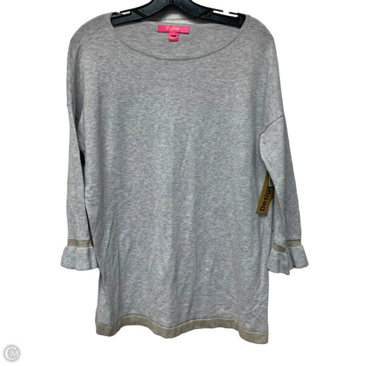 Top 3/4 Sleeve Designer By Lilly Pulitzer In Grey, Size: M
