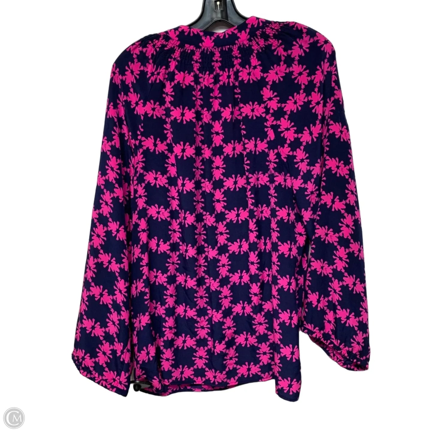 Top Long Sleeve Designer By Lilly Pulitzer In Blue & Purple, Size: L