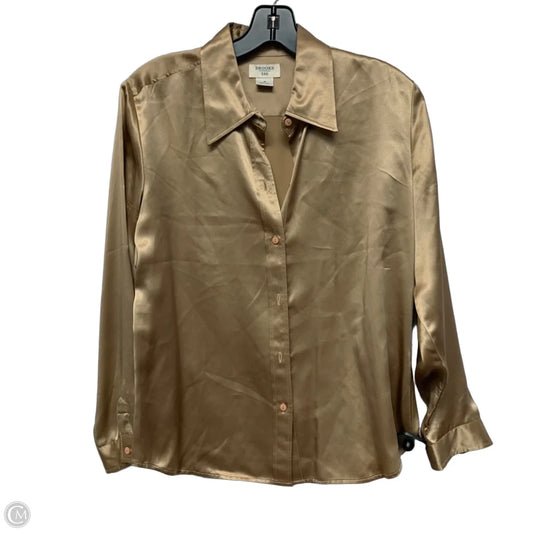 Blouse Long Sleeve By Brooks In Tan, Size: M
