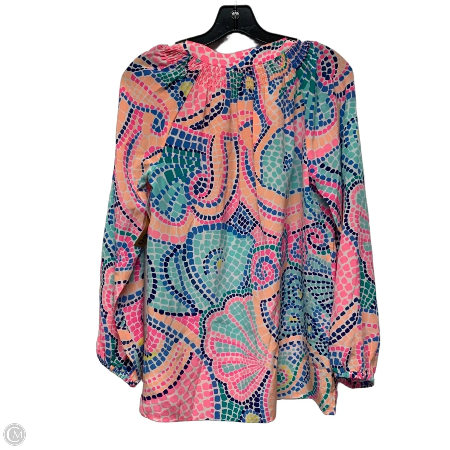 Top Long Sleeve Designer By Lilly Pulitzer In Blue & Pink, Size: S