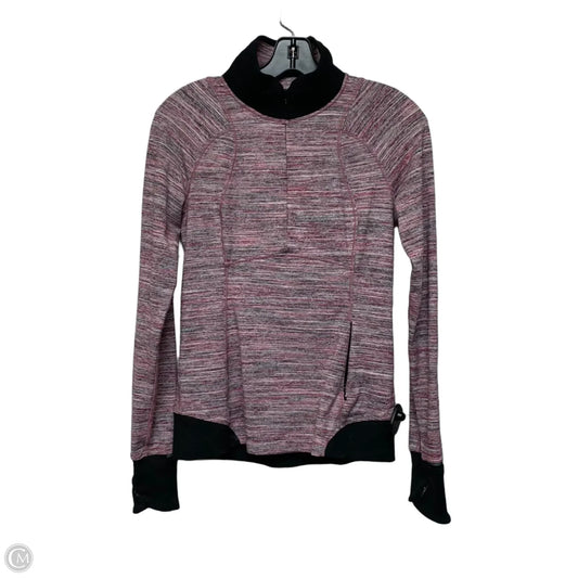 Athletic Top Long Sleeve Collar By Lululemon In Grey & Pink, Size: S