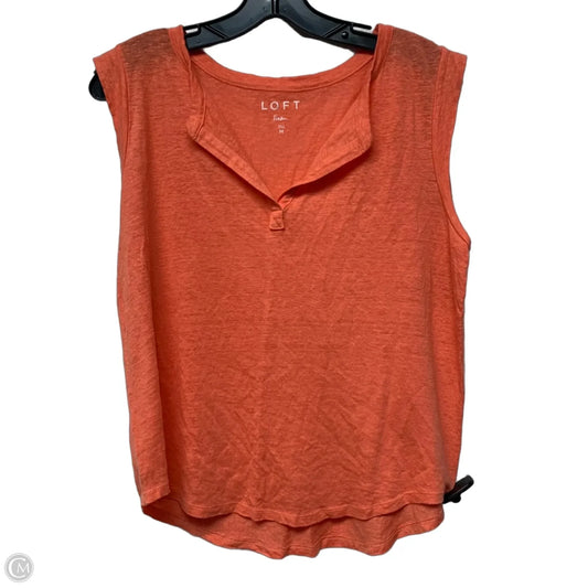 Top Sleeveless By Loft In Orange, Size: M